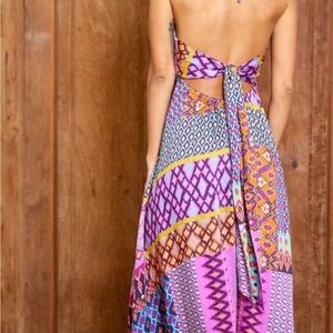 Tigerlily Purple and Orange Halter Sundress